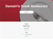 Tablet Screenshot of demetrisgreekrestaurant.com